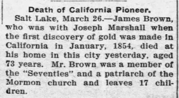 Death of James Stephens Brown